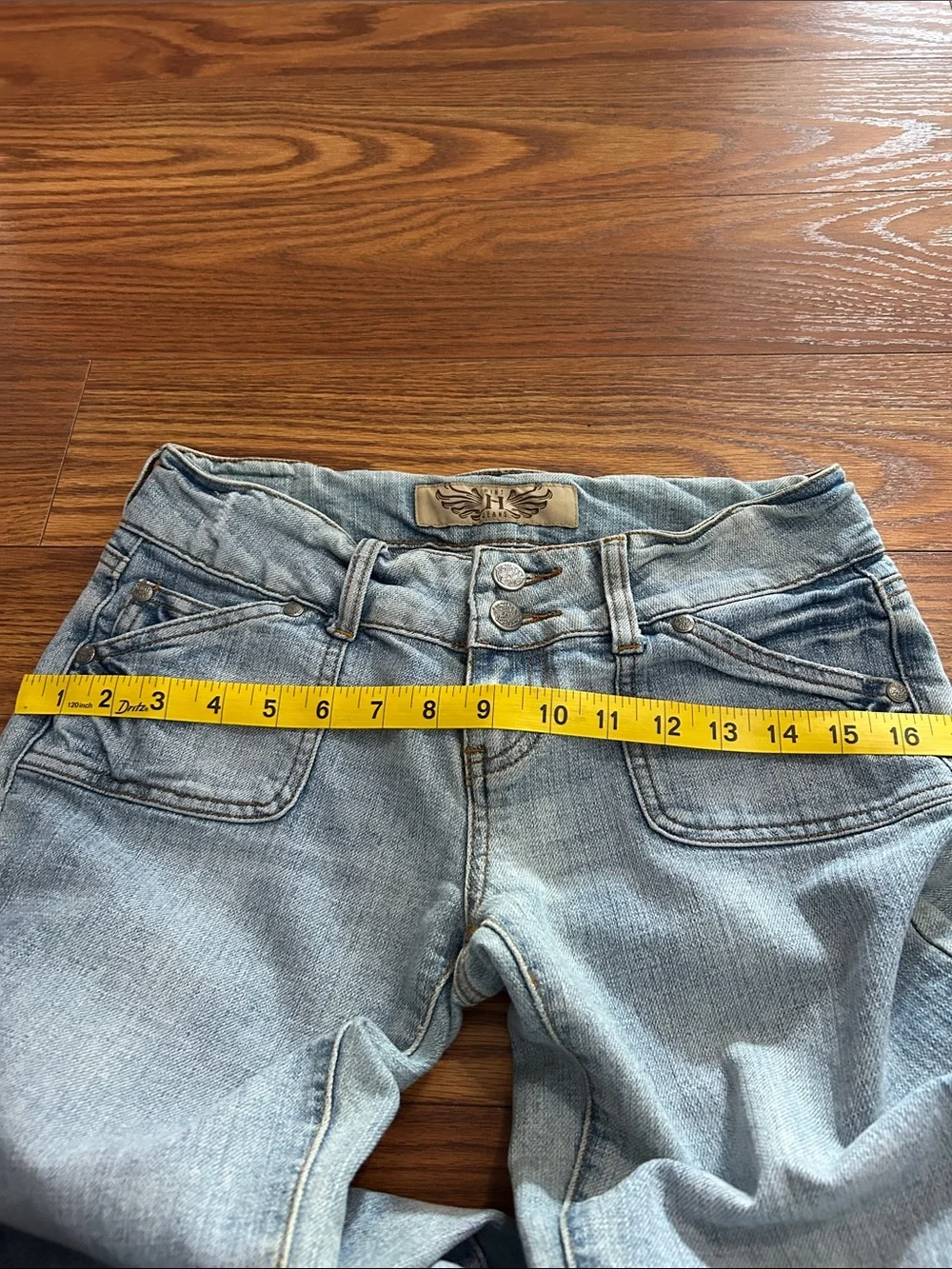 Y2K Vintage Ultra Low Rise Hint Light Wash Women's 3 Flare Jeans - Light Blue